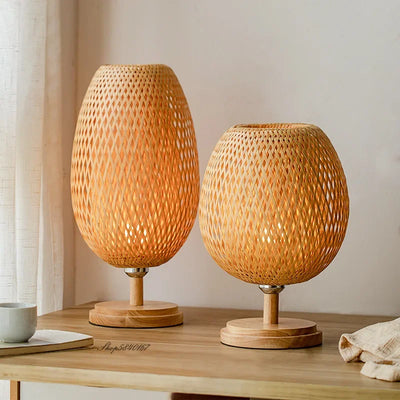 RusticGleam – Antique Bamboo Table Light