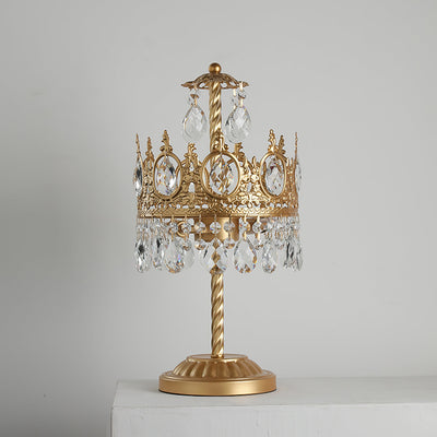 GleamAura – Elegant Crystal Table Lamp with Gold Base