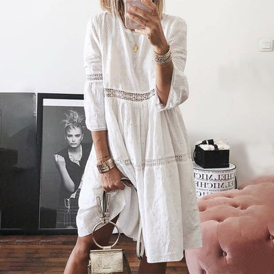 Elegant Lace Summer Dress for Women, Comfortable Casual Maxi Style