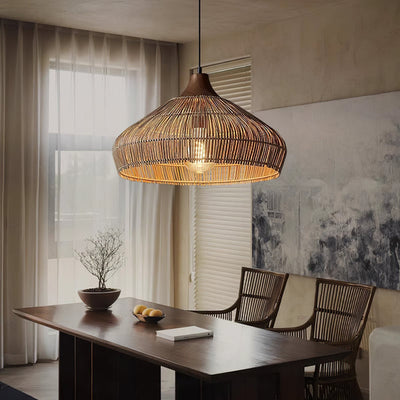 RattanGlow - Natural Woven Ceiling Lamp