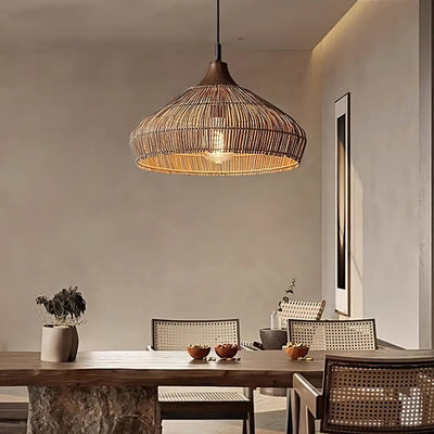 RattanGlow - Natural Woven Ceiling Lamp