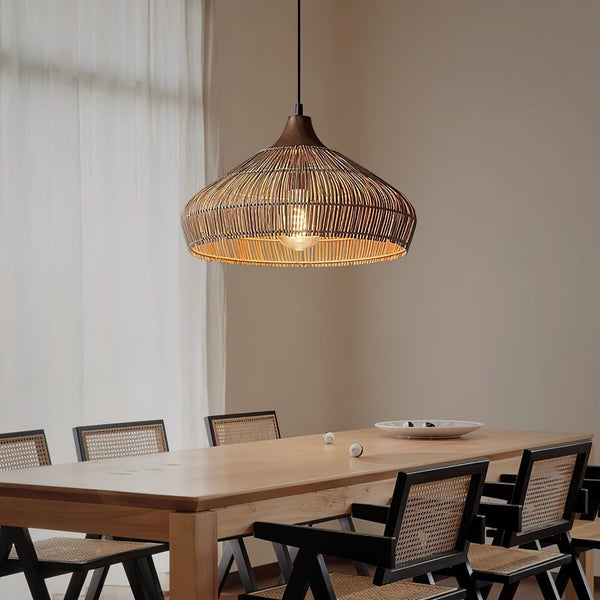 RattanGlow - Natural Woven Ceiling Lamp