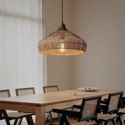 RattanGlow - Natural Woven Ceiling Lamp