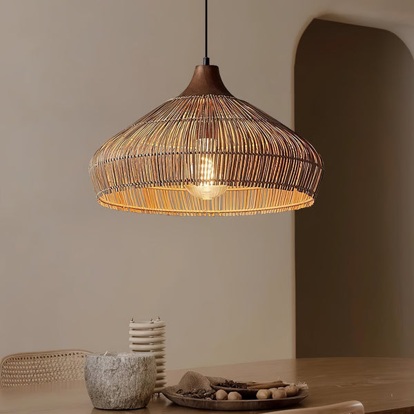 RattanGlow - Natural Woven Ceiling Lamp