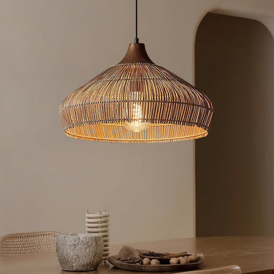 RattanGlow - Natural Woven Ceiling Lamp