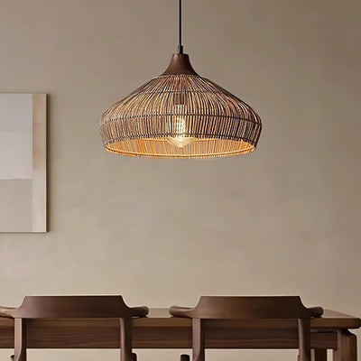 RattanGlow - Natural Woven Ceiling Lamp
