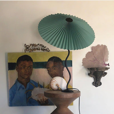 LuxePleat - Elegant Table Lamp with a Textured Pleated Shade