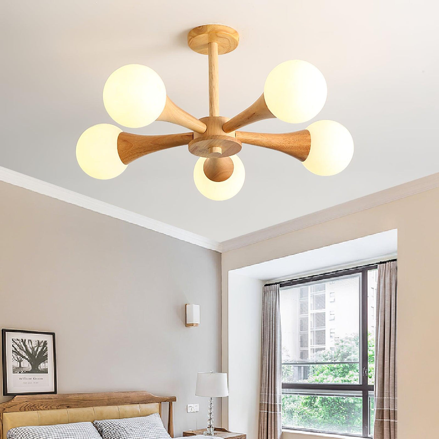 LunaBeam - Chic Wooden Ceiling Light
