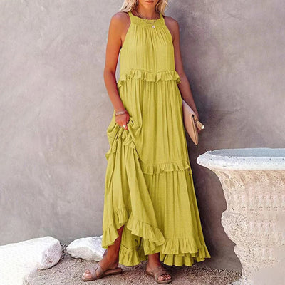 Elegant Layered Floral Maxi Dress for Women - Versatile Long Dress for All Occasions