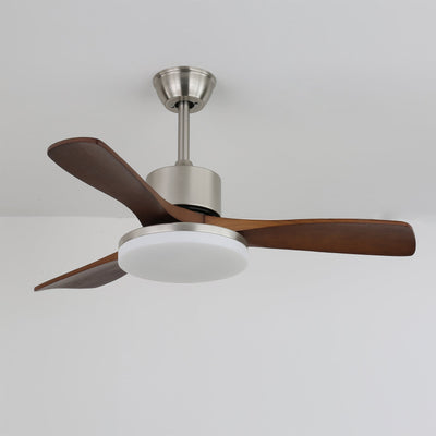 LuxeBreeze - Wooden Ceiling Fan with Subtle Glow and Contemporary Style