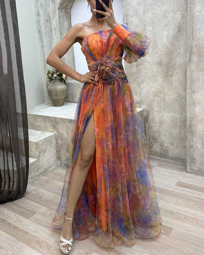 ElysianCharm - Elegant Off-Shoulder Gown for a Captivating Look