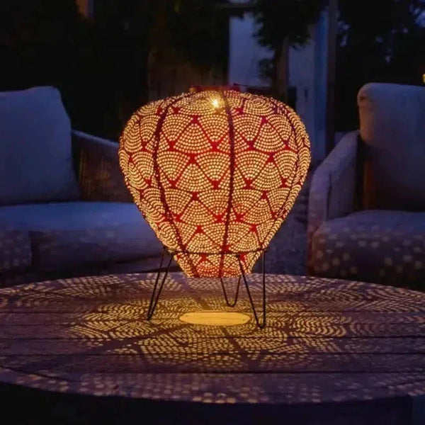 Outdoor Solar Lantern - Hot Air Balloon Design, Solar-Powered LED Light for Garden