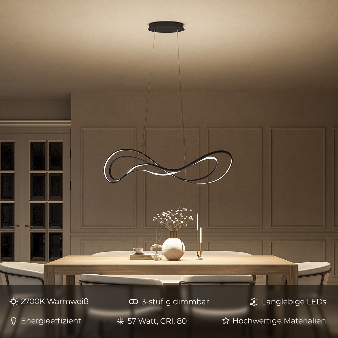 GlowMax - Modern LED Pendant Light with Warm Light