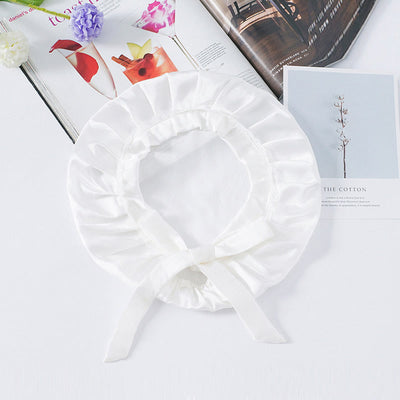 OpalSilk - Silk Lace Sleep Cap with Ribbons