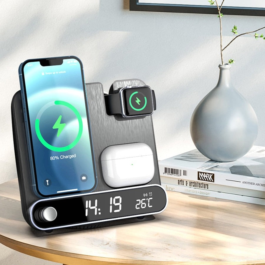 apple 3 in 1 wireless charger Alarm clock