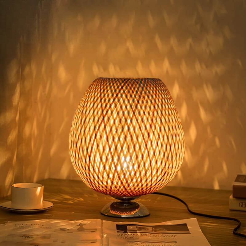 RusticGleam – Antique Bamboo Table Light