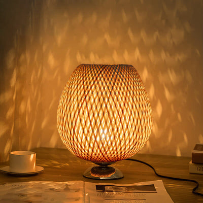 RusticGleam – Antique Bamboo Table Light