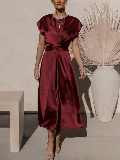 GracePurr - Elegant Midi Evening Dress