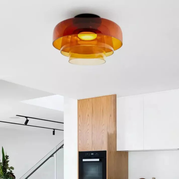 LuxeGleam - Classic Glass Ceiling Lamp