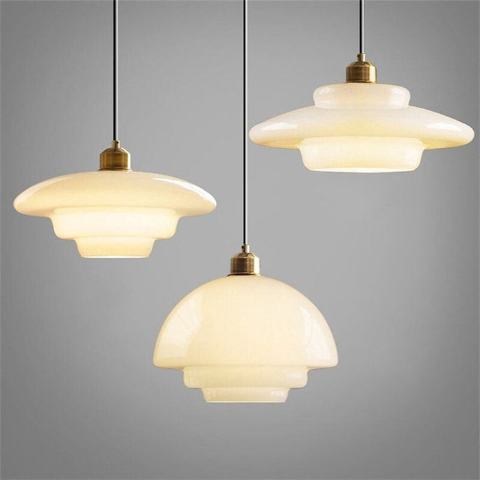 CrystalHaven - Refined Ivory Glass Pendant