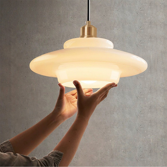 GlowIvory – Soft Ivory Glass Pendant