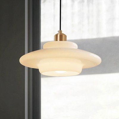 CrystalHaven - Refined Ivory Glass Pendant