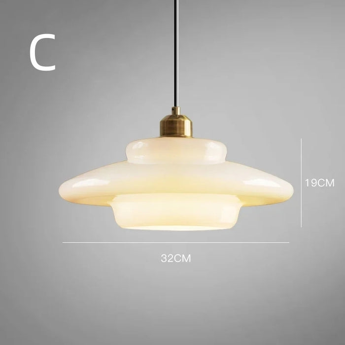 CrystalHaven - Refined Ivory Glass Pendant
