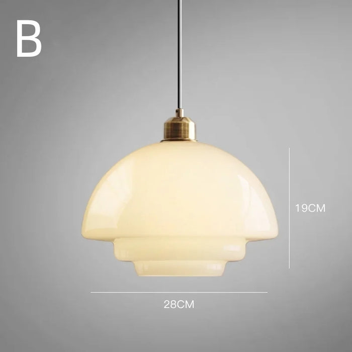 CrystalHaven - Refined Ivory Glass Pendant