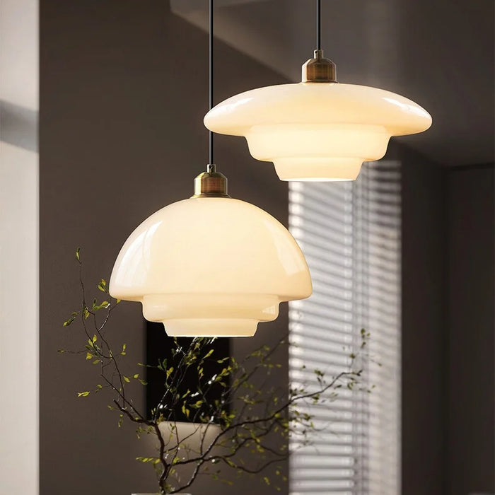 CrystalHaven - Refined Ivory Glass Pendant