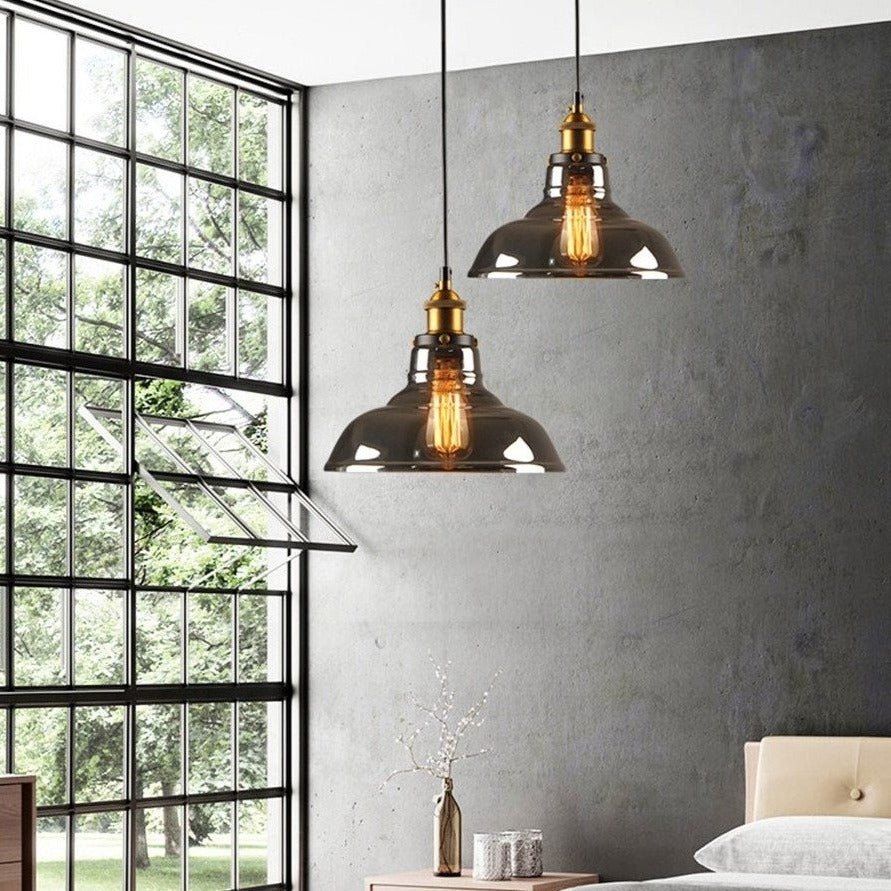 GlassHaven – Elegant Industrial Pendant Lamp