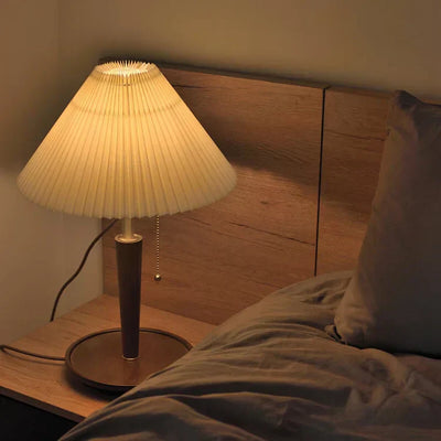 GlowTimber - Classic Wooden Plissé Lamp