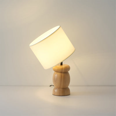 RockwoodGlow - Table Lamp with Unique Stone-Shaped Wooden Base