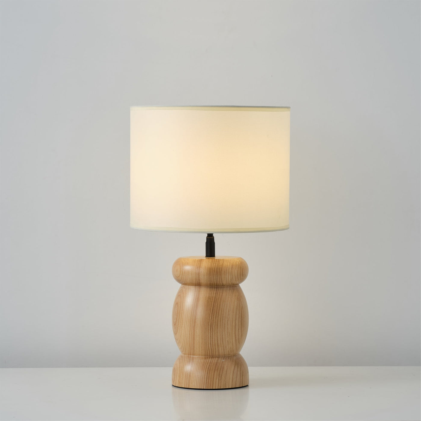 RockwoodGlow - Table Lamp with Unique Stone-Shaped Wooden Base