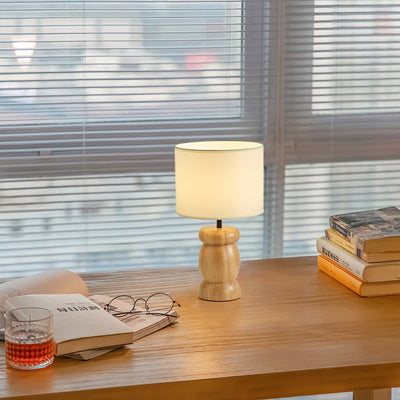 RockwoodGlow - Table Lamp with Unique Stone-Shaped Wooden Base