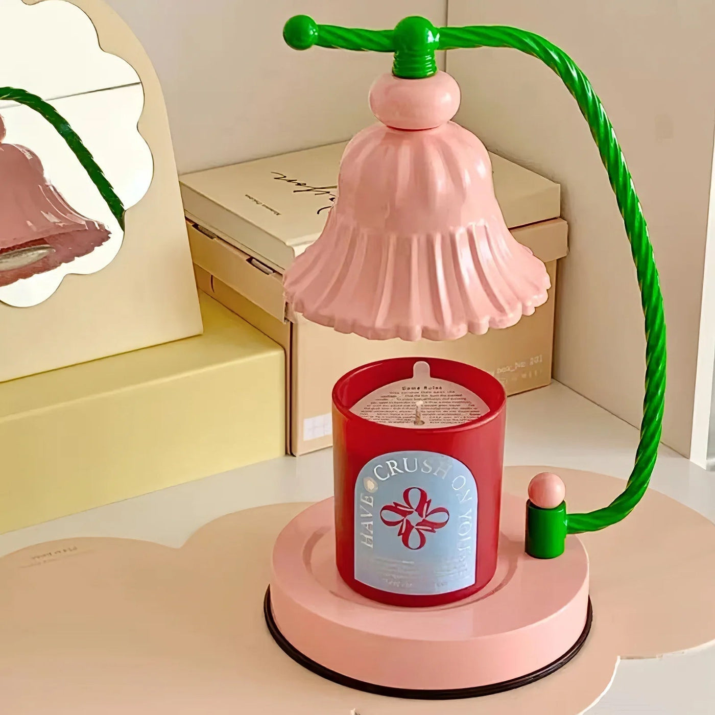 BloomAura – Charming Pink Glass Table Lamp
