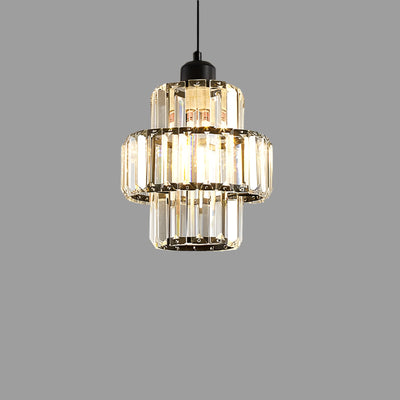 Fernando - Round Tiered Glass Crystal Ceiling Pendant Light