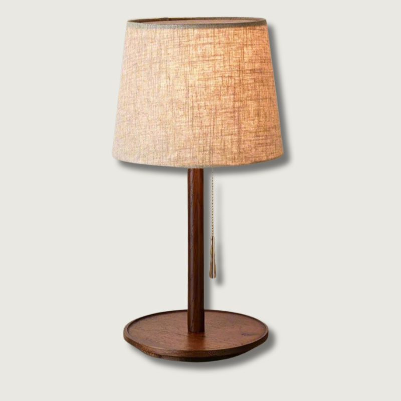 NobleGlow - Walnut & Textile Desk Lamp