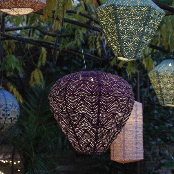 Outdoor Solar Lantern - Hot Air Balloon Design, Solar-Powered LED Light for Garden