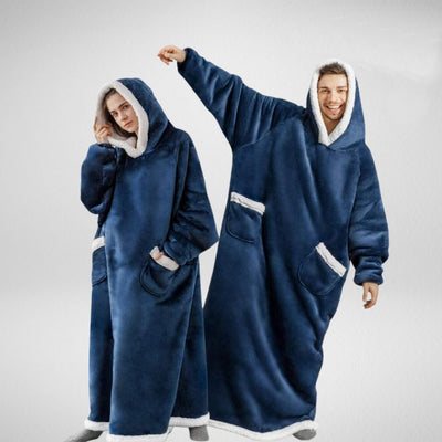 CozyHug – Oversized Hoodie Blanket with Fleece Lining