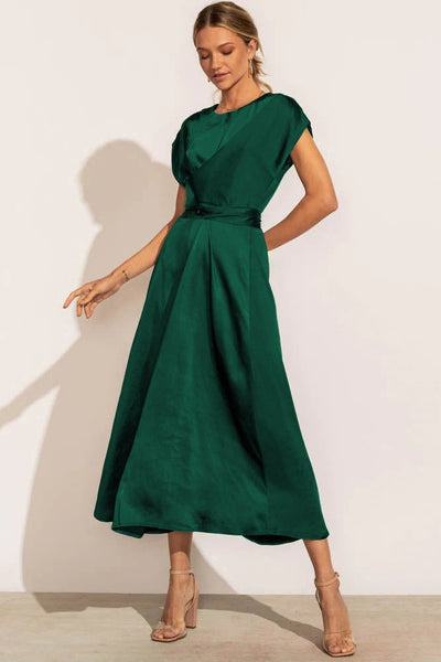 GracePurr - Elegant Midi Evening Dress